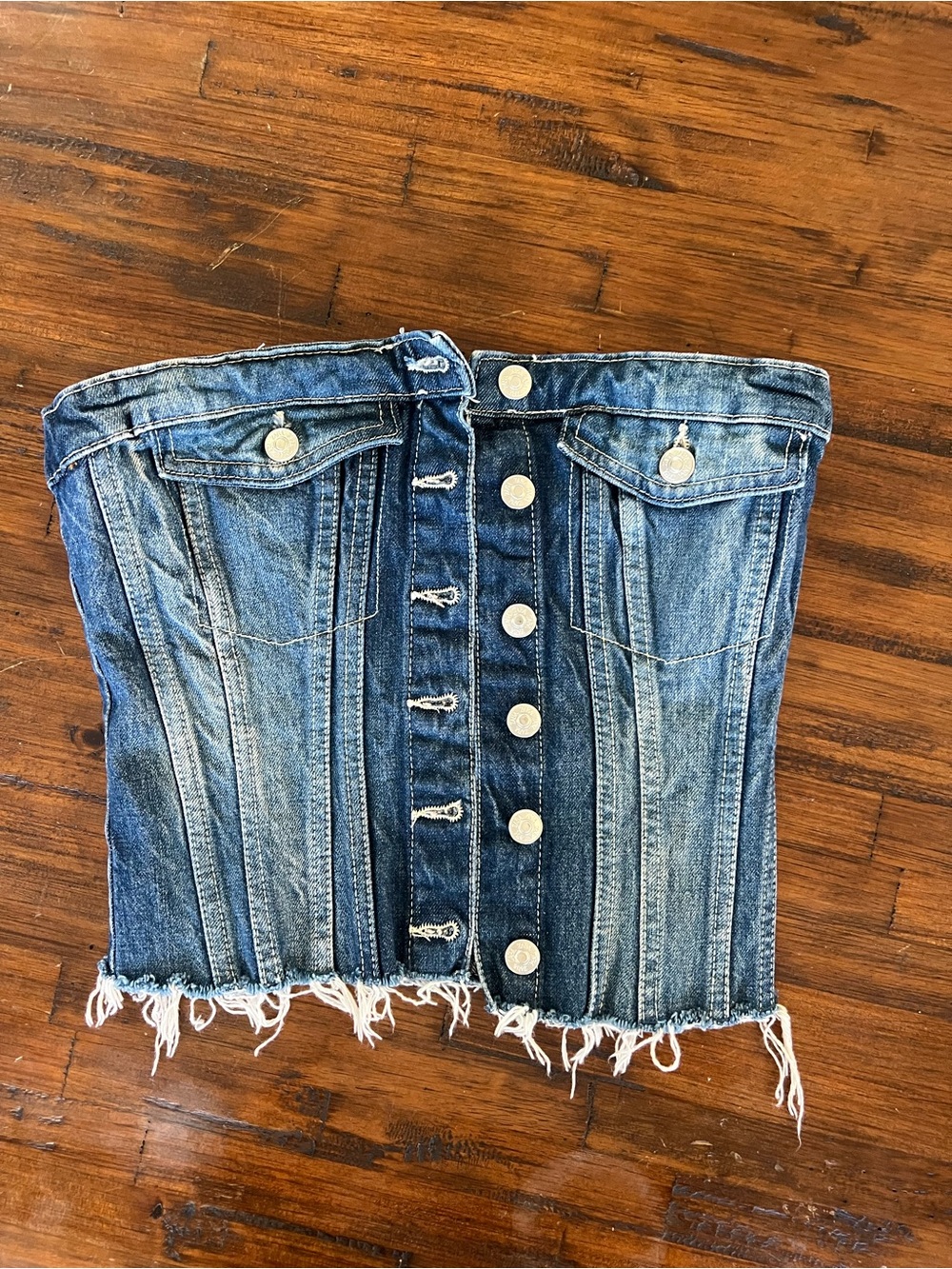 Zara Blue Denim Corset Top